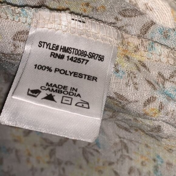 Haute Monde Floral Print Two-Piece Set With Ruched Skirt & Tie-Front Top Small - Picture 5 of 13